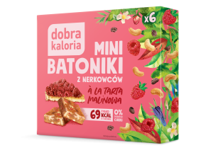 Mini batoniki z nerkowców à la tarta malinowa 6 sztuk - Dobra Kaloria