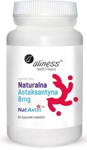 Naturalna Astaksantyna Nat Axtin 8 mg 60 kapsułek vege - Aliness