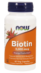 Biotyna Biotin 5000 mcg 60 kapsułek vege - Now