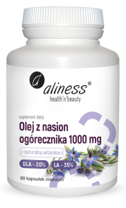 Olej z nasion ogórecznika 20%/35% 1000 mg 60 kapsułek - Aliness