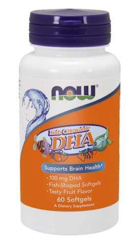 DHA dla dzieci 100 mg - 60 kapsułek żelowych do ssania - Now