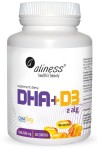 Omega DHA 300 mg z alg + D3 2000 IU 60 kapsułek - Aliness