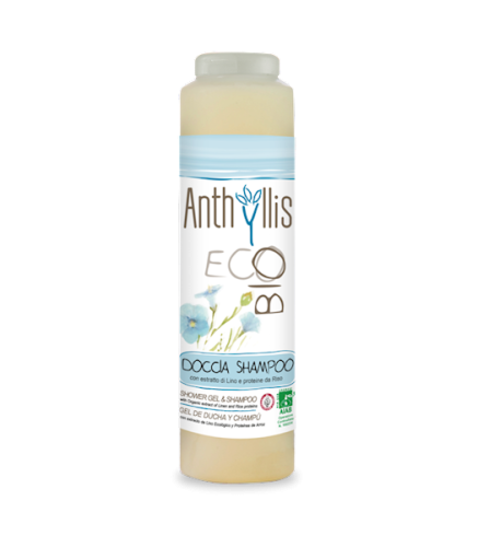 Szampon i żel pod prysznic z wyciągiem z lnu i proteinami ryżu ECO BIO 250 ml - Anthyllis