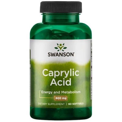 Caprylic Acid Kwas Kaprylowy 600 mg - 60 kapsułek - Swanson