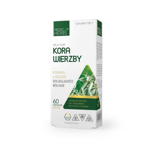 Kora Wierzby 550 mg - 60 kapsułek - Medica Herbs
