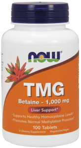 TMG Trimetyloglicyna Betaine 1000 mg 100 tabletek - Now