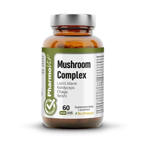 Mushroom Complex (soplówka, chaga, kordyceps, reishi) 60 kapsułek vege - PharmoVit