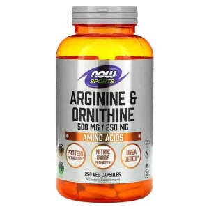 L-Arginine & Ornithine Arginina i Ornityna 500/250 mg 100 kapsułek - Now Sports