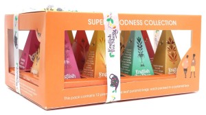 Kolekcja ekologicznych herbat 12 piramidek w 6 różnych smakach Super Goodness Collection 24 g - English Tea Shop
