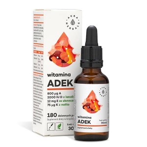 Witamina ADEK (A + D3 (2000 IU) + E + K2mk7) krople 30 ml - Aura Herbals