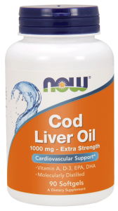 Cod Liver Oil Tran z Dorsza 1000 mg 90 kapsułek - Now