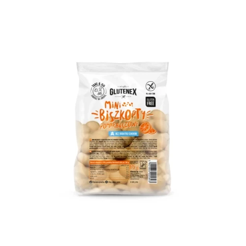 Mini biszkopty pomarańczowe bezglutenowe bez dodatku cukrów 85 g - Glutenex