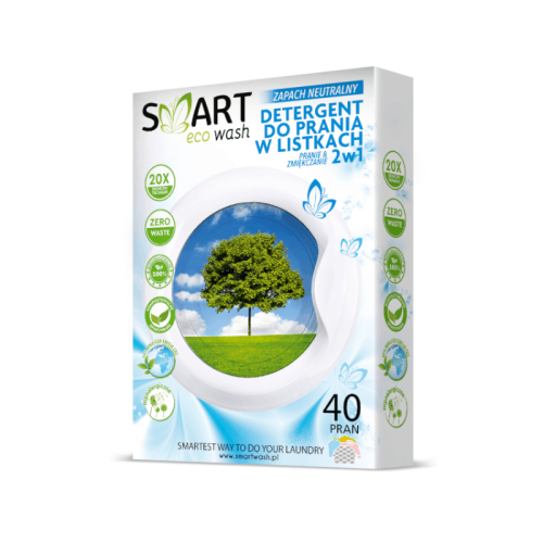 Biodegradowalne listki do prania i zmiękczania Zapach neutralny 40 prań - Smart Eco Wash
