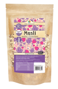 Musli owsiane z truskawkami bezglutenowe 500 g - Pięć Przemian