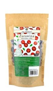 Żurawina suszona słodzona sokiem jabłkowym cała 250 g - Pięć Przemian