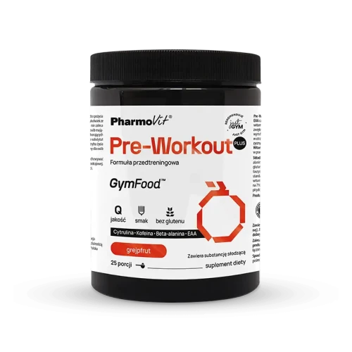 Pre - Workout Plus formuła przedtreningowa Grejpfrut 500 g - GymFood Pharmovit