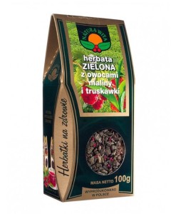 Herbata zielona z malinami i truskawkami 100 g - Natura Wita 