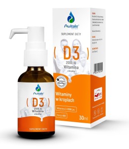 Witamina D3 2000 IU z lanoliny krople 30 ml - Avitale 