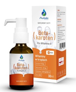 Naturalny BetaKaroten CaroCare® Pro witamina A 4,5 mg krople 30 ml - Avitale