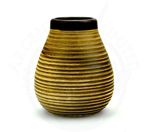 Matero ceramiczne Brąz Paski 350 ml