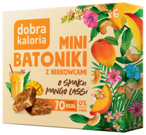 Mini batoniki z nerkowcami o smaku Mango Lassi 6 sztuk - Dobra Kaloria