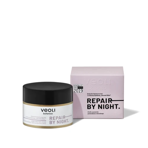 Krem do twarzy na noc z ochroną lipidową “Second Skin” Repair By Night 50 ml - Veoli Botanica