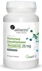 Dysmutaza ponadtlenkowa Tetra Sod 25 mg 60 tabletek vege - Aliness