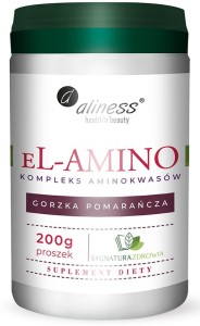 EL - AMINO kompleks aminokwasów smak pomarańczowy proszek 200 g - Aliness