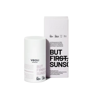 Szerokopasmowy lekki krem ochronny przeciw fotostarzeniu o działaniu nawilżająco-łagodzącym SPF 50+, UVA, UVB, PA++++, HEV/IR But First, Sunscreen 50 ml - Veoli Botanica