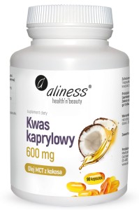 Kwas kaprylowy 60% C8 600 mg 90 kapsułek - Aliness