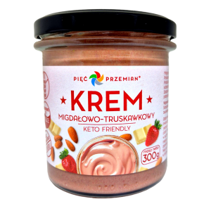 Krem migdałowo - truskawkowy KETO 300 g - Pięć Przemian