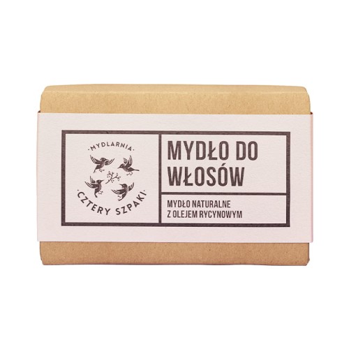 Mydło do włosów z olejem rycynowym 110 g - Cztery Szpaki
