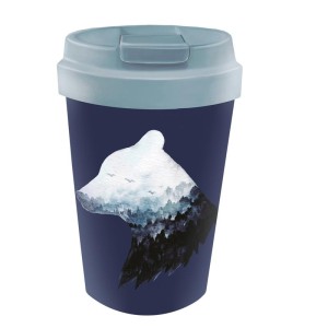 Kubek podróżny z tworzywa PLA Miś Polarny 350 ml - Chic-mic 