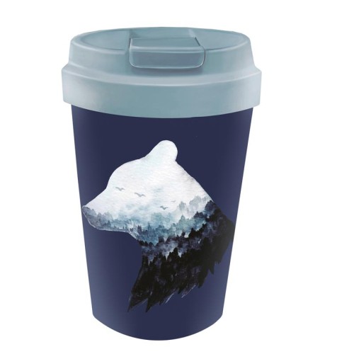 Kubek podróżny z tworzywa PLA Miś Polarny 350 ml - Chic-mic
