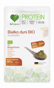 PRZECENA! (krótki termin) Białko dyni BIO Protein w proszku 200 g - BeOrganic