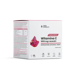 Naturalna witamina C 1000 mg z aceroli + saszetki 30 szt - Aura Herbals
