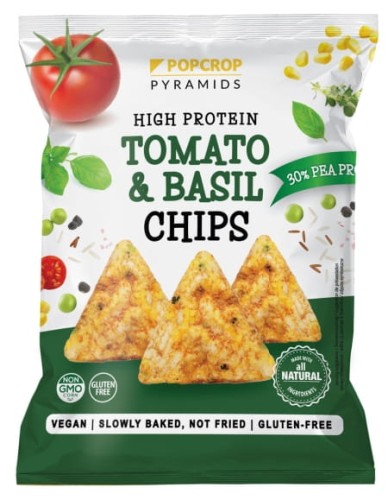 Chrupki piramidki proteinowe o smaku pomidora z bazylią 60 g - POPCROP