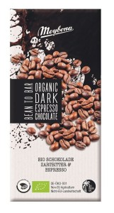 Czekolada gorzka z kruszonymi ziarnami kawy espresso BIO 100 g - Meybona