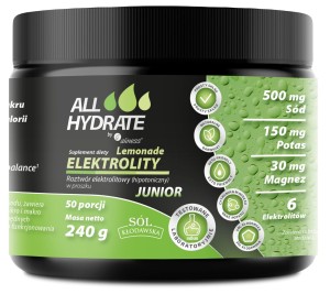 ALLHydrate Elektrolity Junior Lemonade proszek 240 g 50 porcji - Aliness