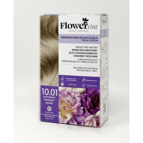 Trwała farba do włosów 10.01 platynowy popielaty blond - FlowerTint