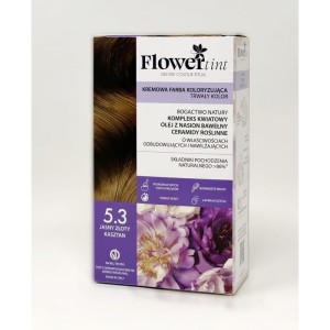 Trwała farba do włosów 5.03 jasny złoty kasztan - FlowerTint