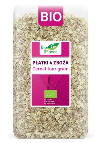 Płatki 4 zboża orkisz owies jęczmień żyto BIO 600 g - Bio Planet