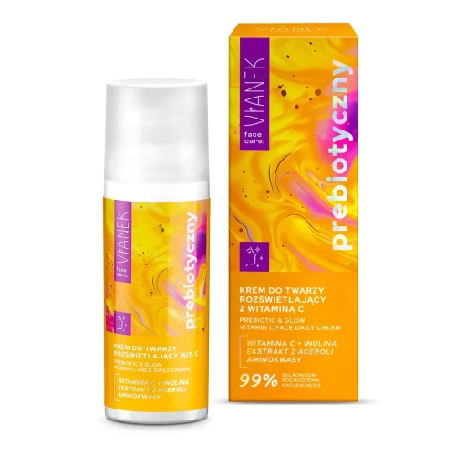 Prebiotyczny krem do twarzy rozświetlający z witaminą C 50 ml - Vianek