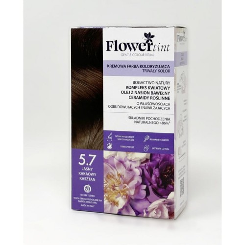 Trwała farba do włosów 5.7 jasny kakaowy kasztan - FlowerTint