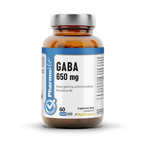GABA (kwas gamma-aminomasłowy) 650 mg - 60 kapsułek - PharmoVit