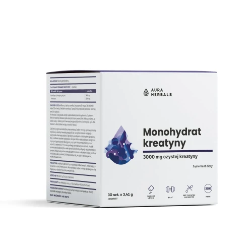 Kreatyna monohydrat saszetki 30 szt - Aura Herbals