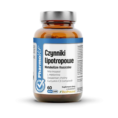 Czynniki lipotropowe Metabolizm tłuszczów 60 kapsułek - PharmoVit
