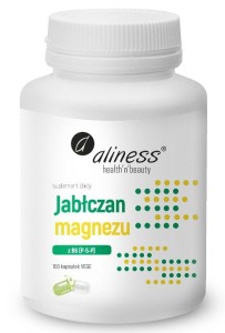 Jabłczan magnezu 100 mg z B6 (P-5-P) 100 kapsułek vege - Aliness 