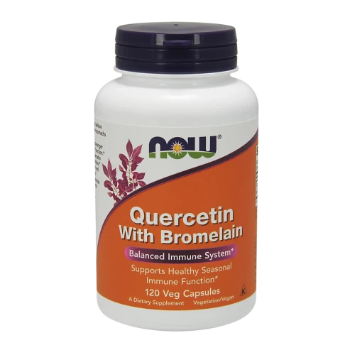 Kwercetyna i Bromelaina (Quercetin with Bromelain) 120 kapsułek - Now