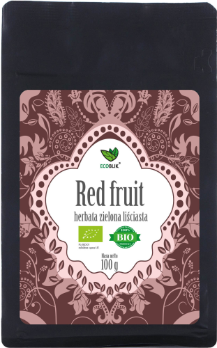 EcoBlik Herbata zielona Red Fruit liściasta EKO 100 g - Aliness